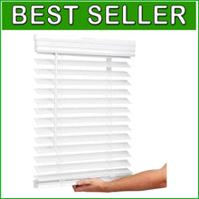Load image into Gallery viewer, Versatile Cordless Window Blinds - 2-Inch Faux Wood in Bright White, 34.5" x 60"