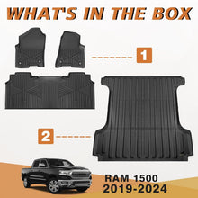 Load image into Gallery viewer, All-Weather TPE Truck Bed Mat &amp; Full Set for 2019-2025 RAM 1500 Accessories