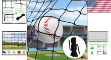 Load image into Gallery viewer, Premium Nylon Sports Netting Barrier - 10'x20'/30'/40' for Baseball and More