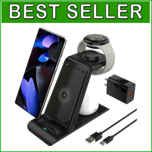 Load image into Gallery viewer, Multifunctional Wireless Charging Stand for Pixel Watch, Phones &amp; Buds - Black