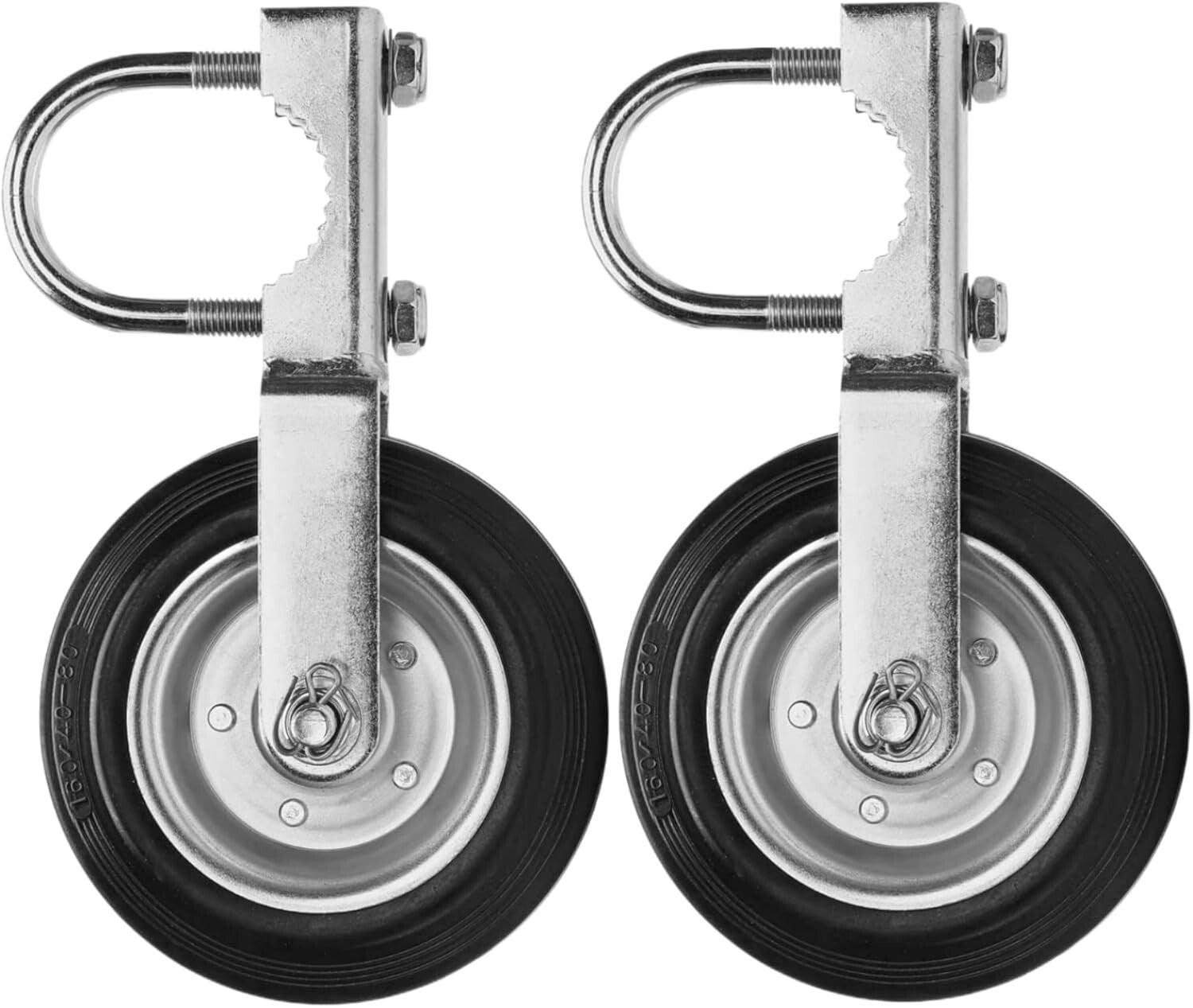 Easy Install 2 Pack Gate Support Wheels - Galvanized Steel, Heavy-Duty Design