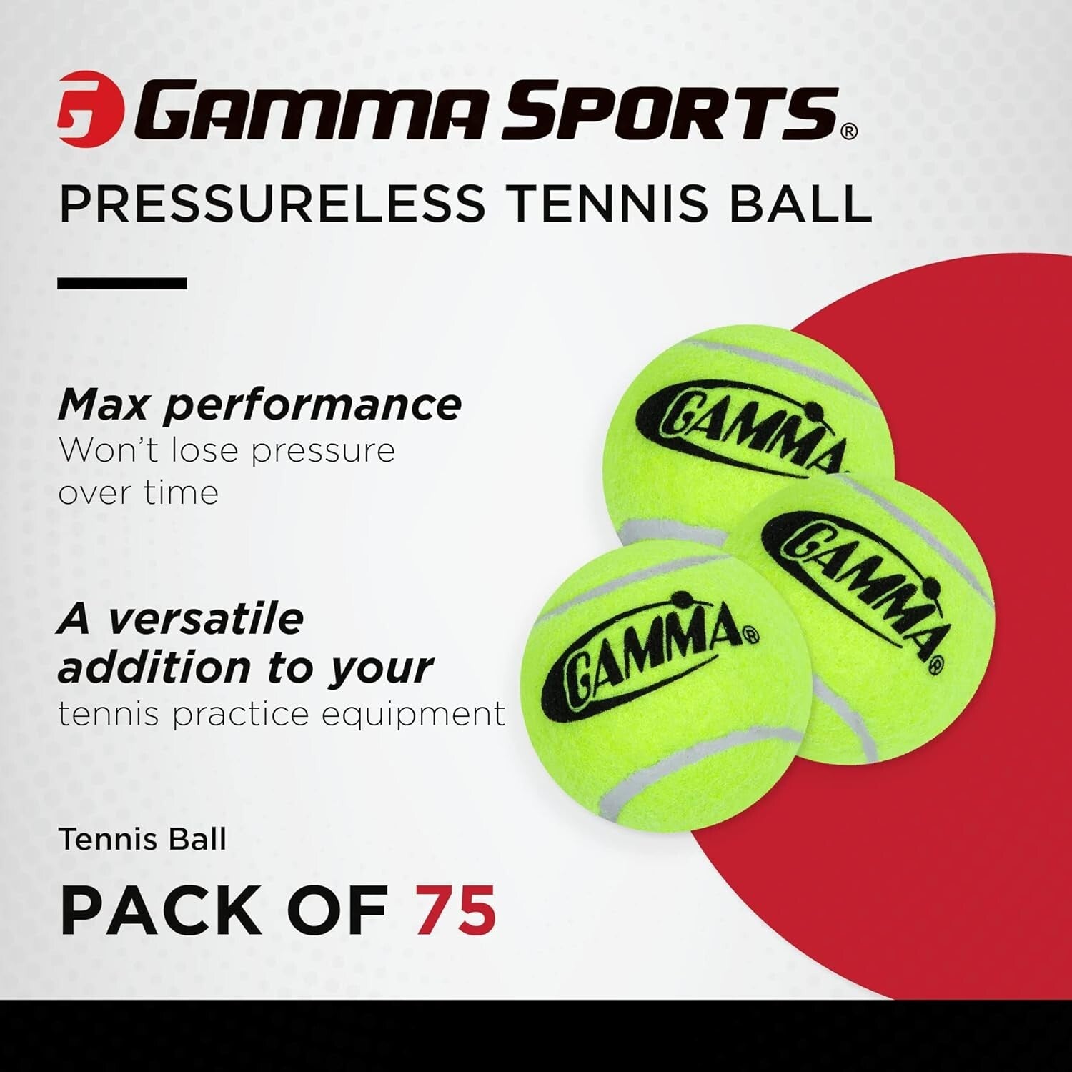 75 Tennis Balls - Lightweight Pressureless Balls for Training, Practice, & Pets