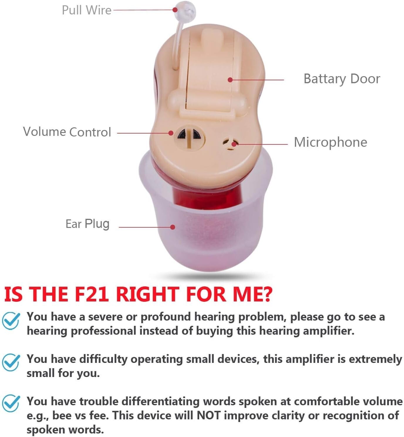 Invisible Hearing Amplifier for Seniors - Lightweight & Noise-Cancelling Device