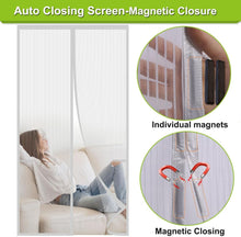 Load image into Gallery viewer, Magnetic Bug Screen Door – Heavy-Duty Mesh 48" x 96" Fits Doors Up to 46" x 94"