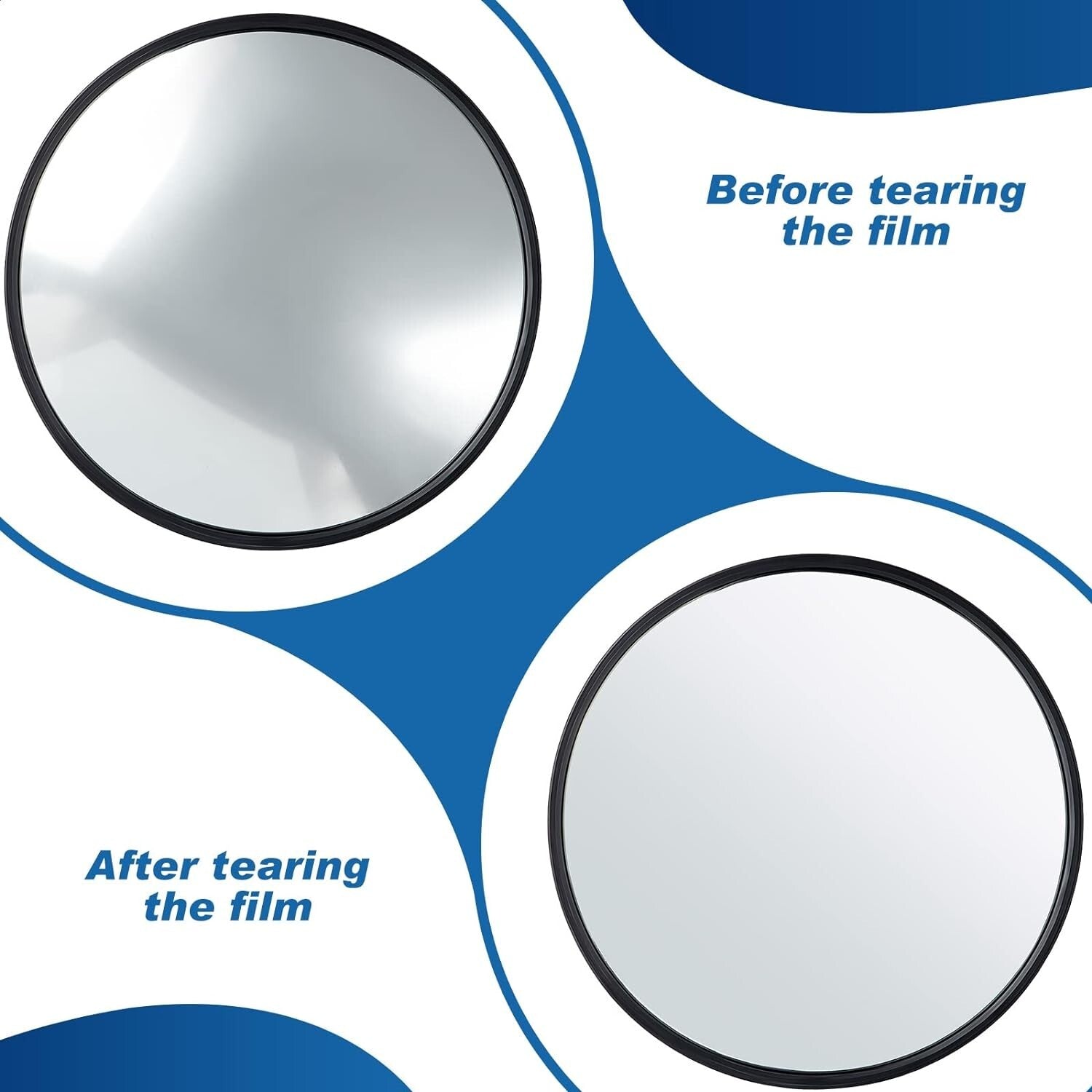 Durable Acrylic 24-Inch Convex Traffic Mirrors with Mounting Bracket - 2-Pack