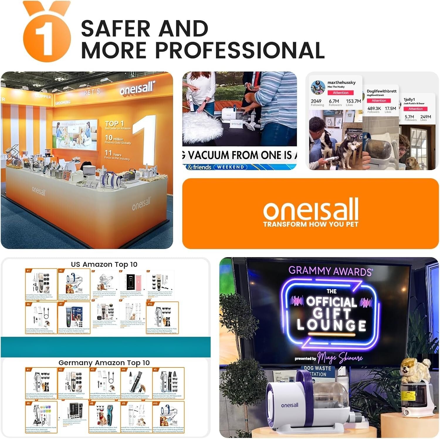 Effortless Dog Grooming Vacuum with 7 Pet Tools - Low Noise & Easy Empty Design