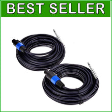 Load image into Gallery viewer, 2-Pack 50 ft Speakon to 1/4" Male Speaker Cable - Professional Audio Performance