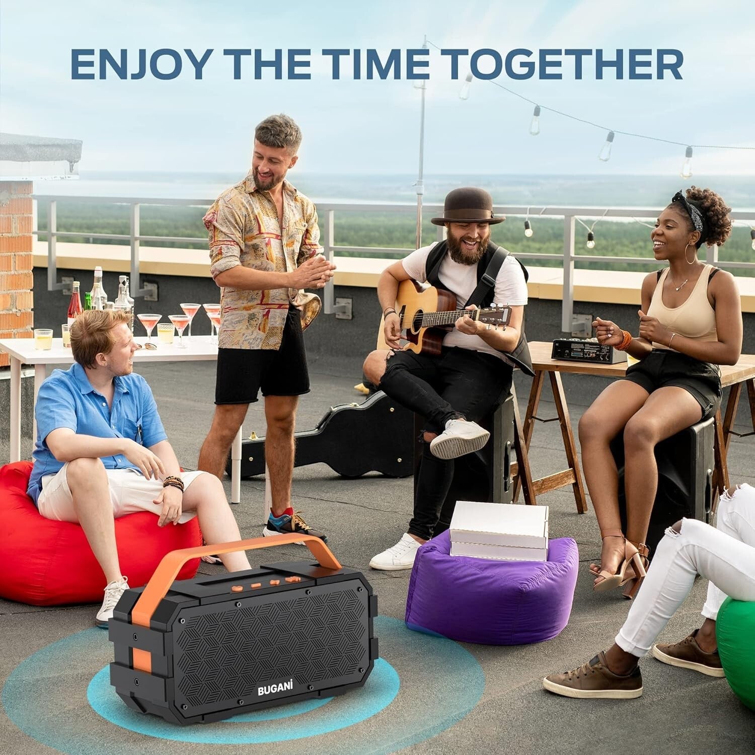 40W Waterproof Bluetooth Speaker with 24-Hour Playtime - Perfect for Outdoors