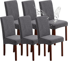 Load image into Gallery viewer, Fashionable Dining Chair Protectors - Waterproof and Washable, Argyle-Dark Gray