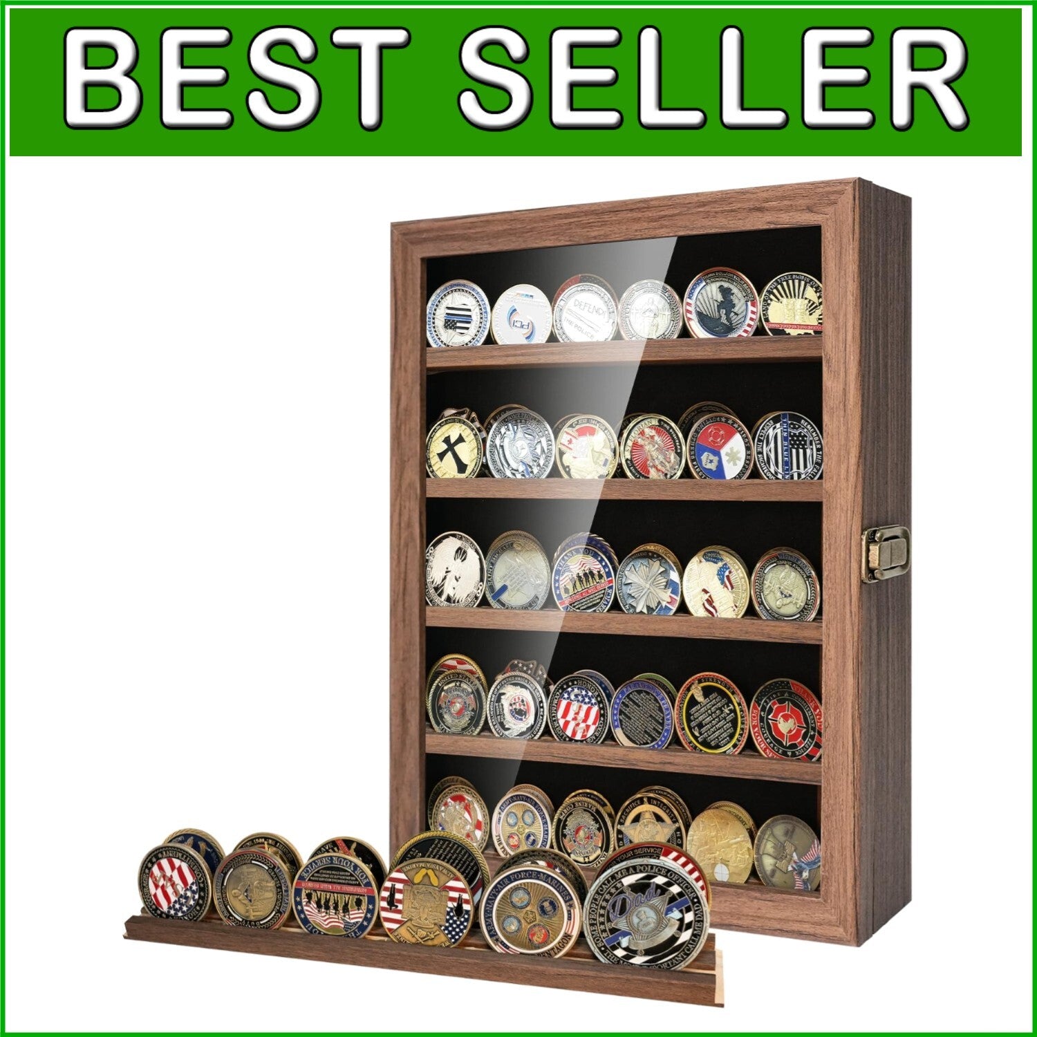 Premium Rustic Coin Display Stand for Collectibles - Easy Setup & Secure Mount