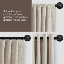 Load image into Gallery viewer, Industrial Wrap-Around Black Curtain Rod 144-168" - Heavy Duty Adjustable Design
