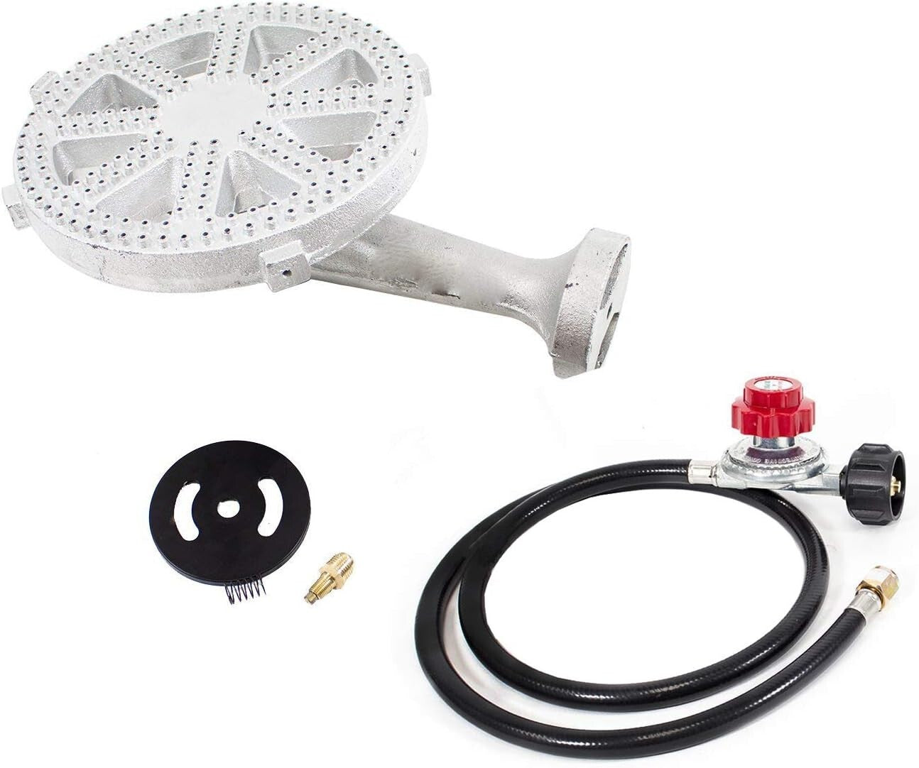 Heavy Duty 10in Propane Burner Head Set with Adjustable 0-20 PSI Regulator