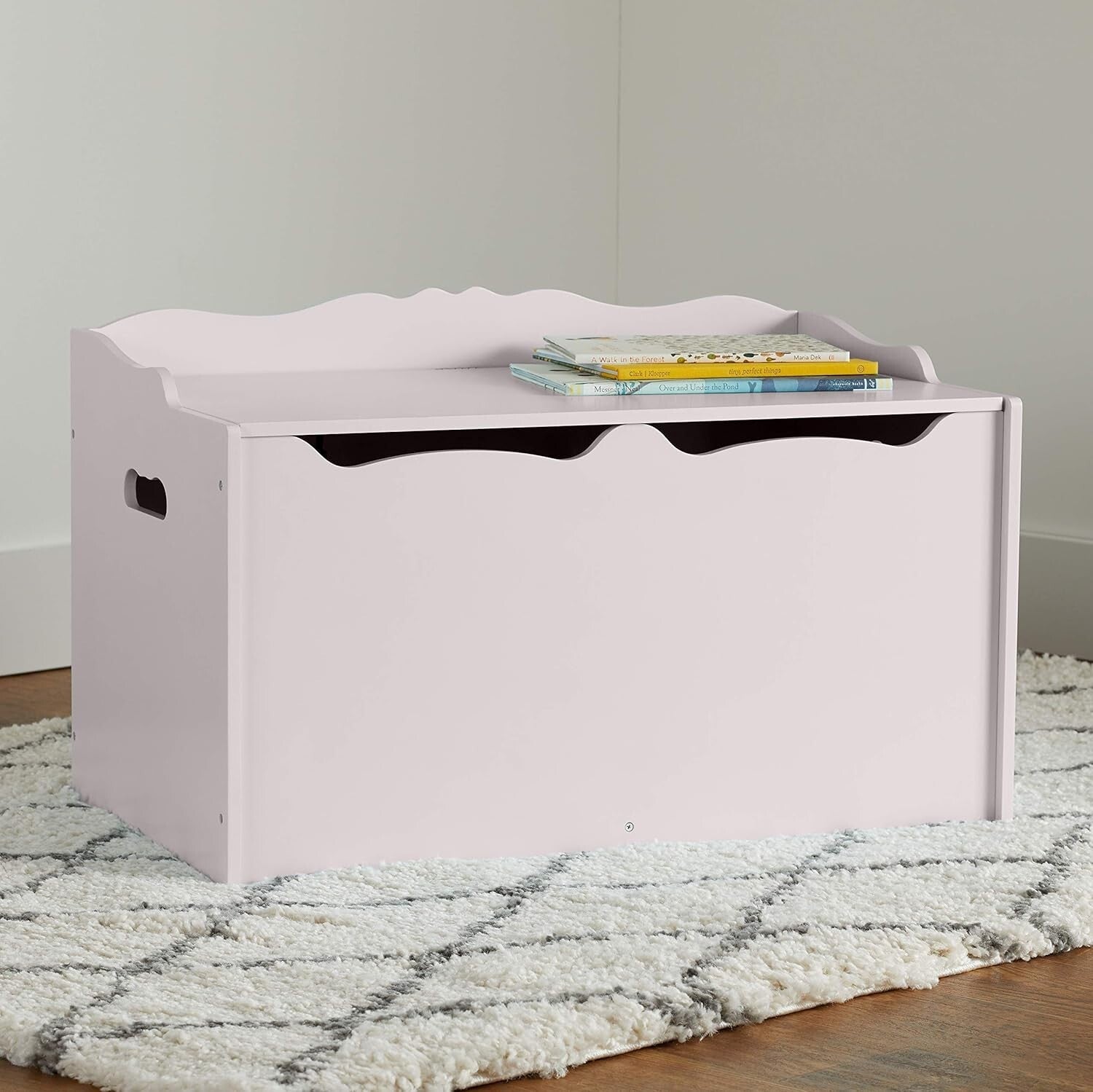 Stylish Kids Toy Box Organizer in Gray, Wooden Storage Chest, 30"x18"x19"