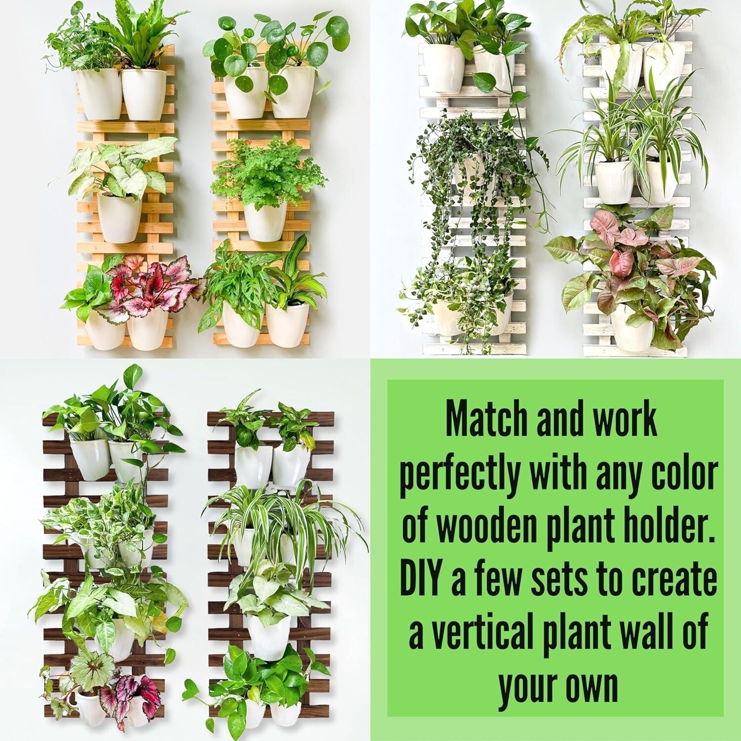 10-Pack Self-Watering Vertical Wall Planters for Stylish Indoor Herbs, 5"