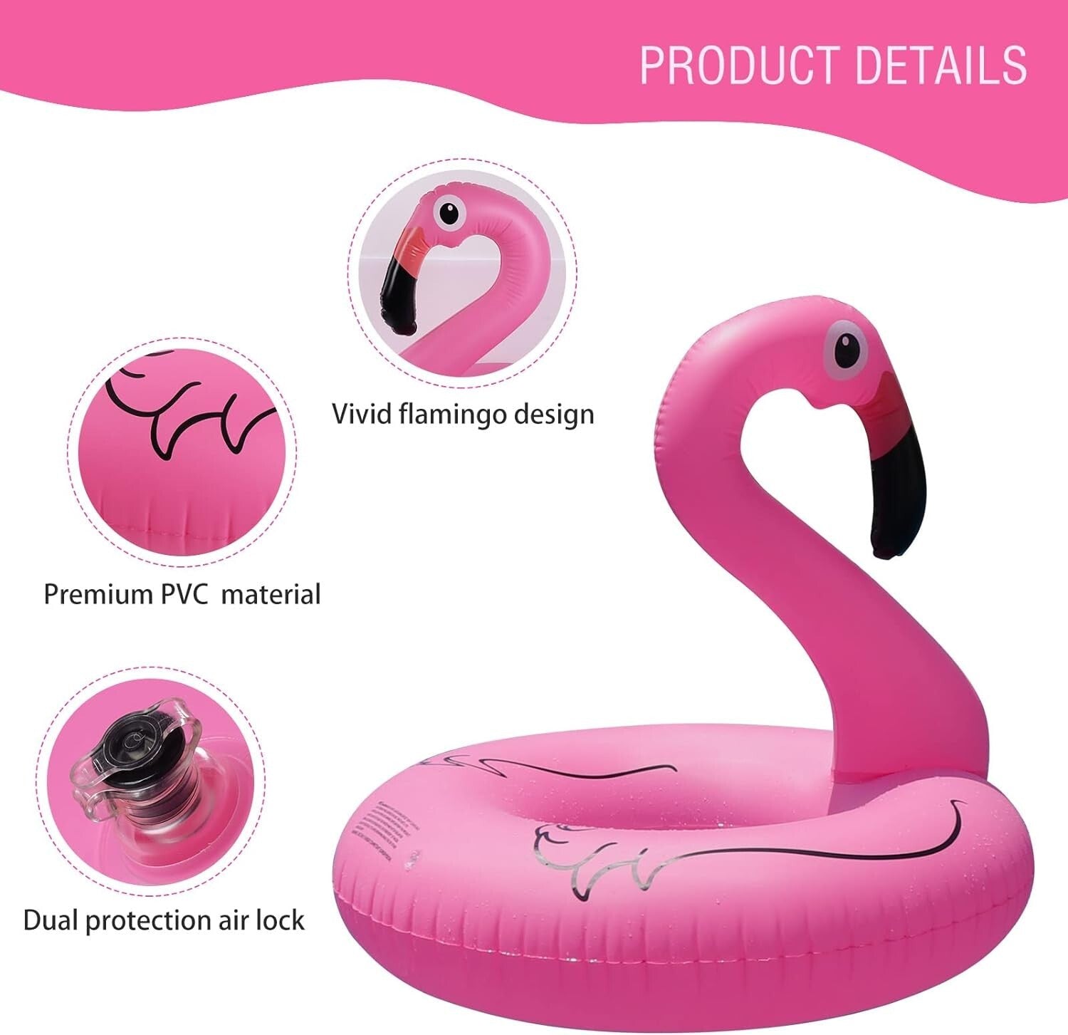 Extra Large Solar-Powered Flamingo Pool Float with LED Lights - 150 lbs Limit