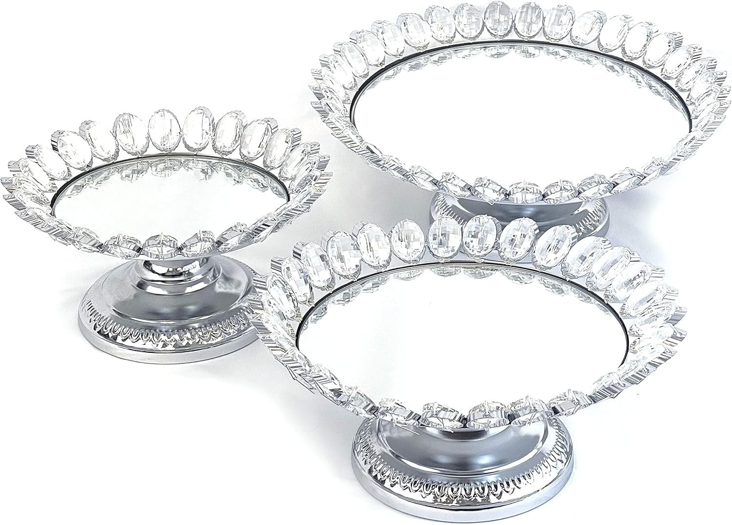 Multi-Purpose Silver Plated Cake Stand Set - Perfect for Weddings & Celebrations