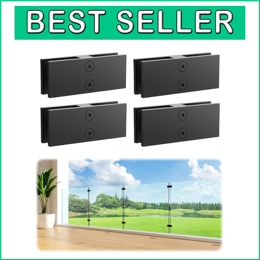 Black Stainless Steel 304 Glass Clamp - Durable Railing Bracket for 8-12mm Glass