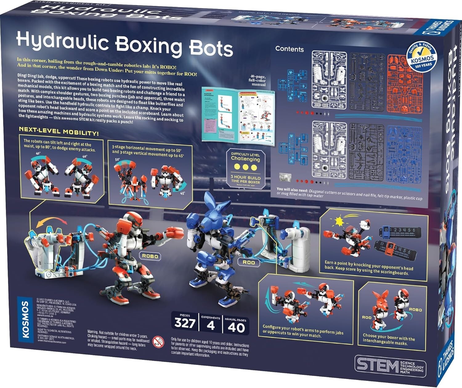Dual Hydraulic Boxing Robots Build Kit - Score Points in This Fun STEM Challenge