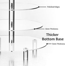 Load image into Gallery viewer, Sturdy Large Acrylic Cupcake Tower - 5-Tier Clear Stand for Weddings and Parties