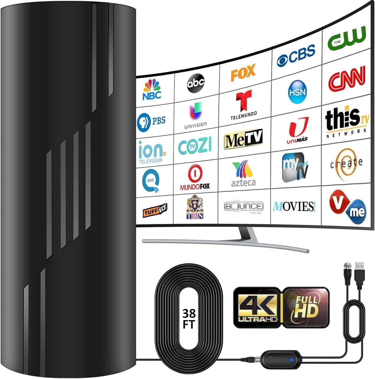 2025 Strongest Digital TV Antenna - Access 1500 Free Local Channels Easily