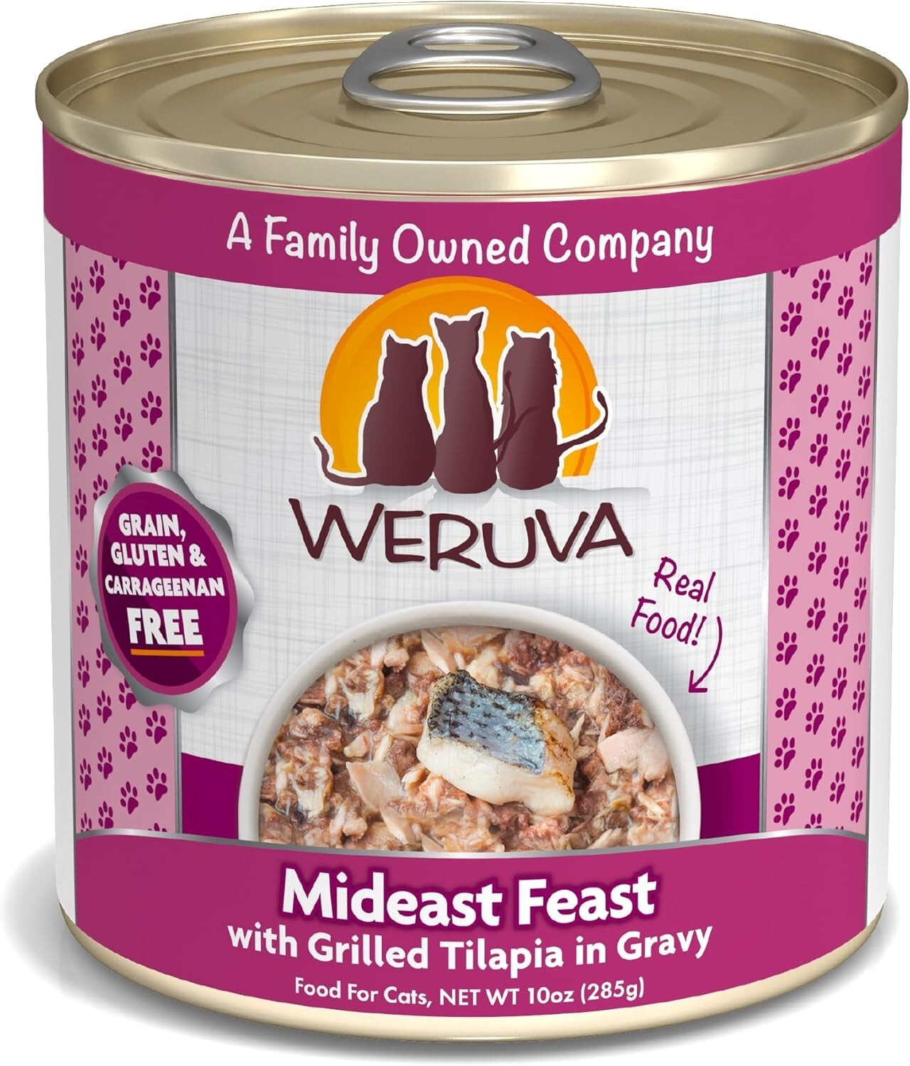12x10oz Grain-Free Cat Food with Tilapia - Delicious Mideast Feast Selection