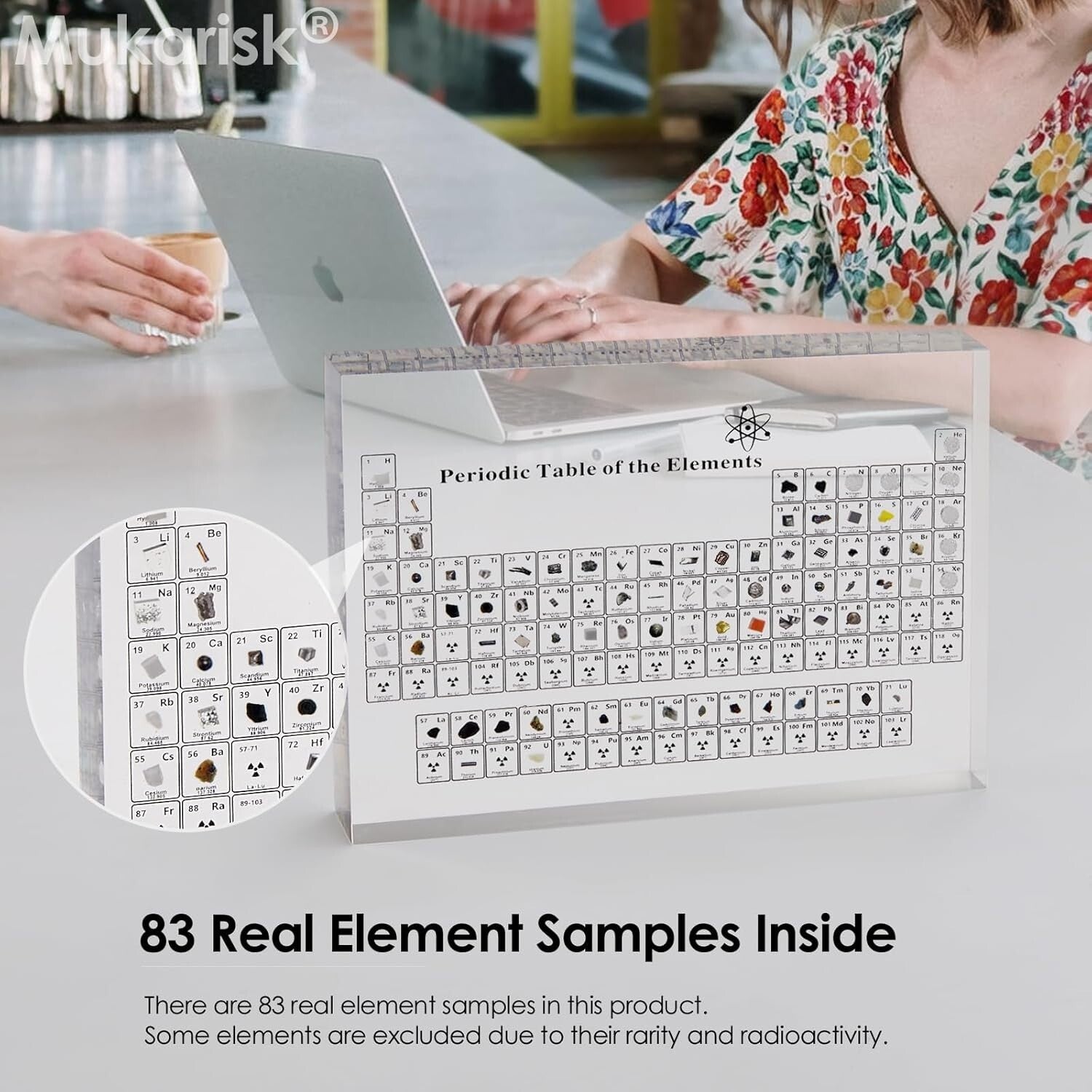 Large Acrylic Periodic Table with Real Elements - Unique Gift for Science Lovers