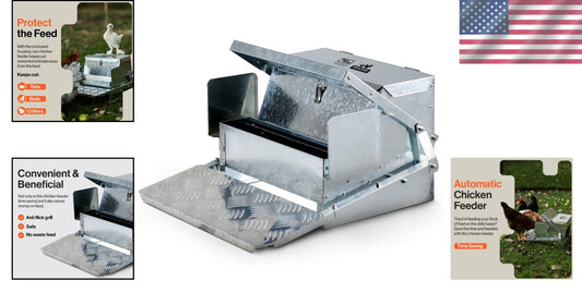 Exceptional Automatic Chicken Feeder - 20lbs Capacity & Anti-Slip Protection