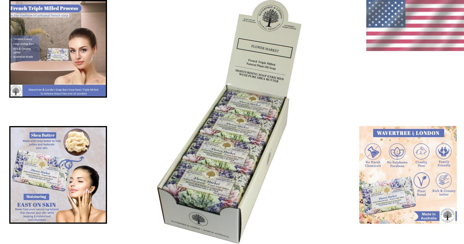 Elegant 8-Pack Natural Soap Bars with Shea Butter - French Triple Milled Quality