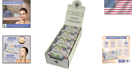 Elegant 8-Pack Natural Soap Bars with Shea Butter - French Triple Milled Quality