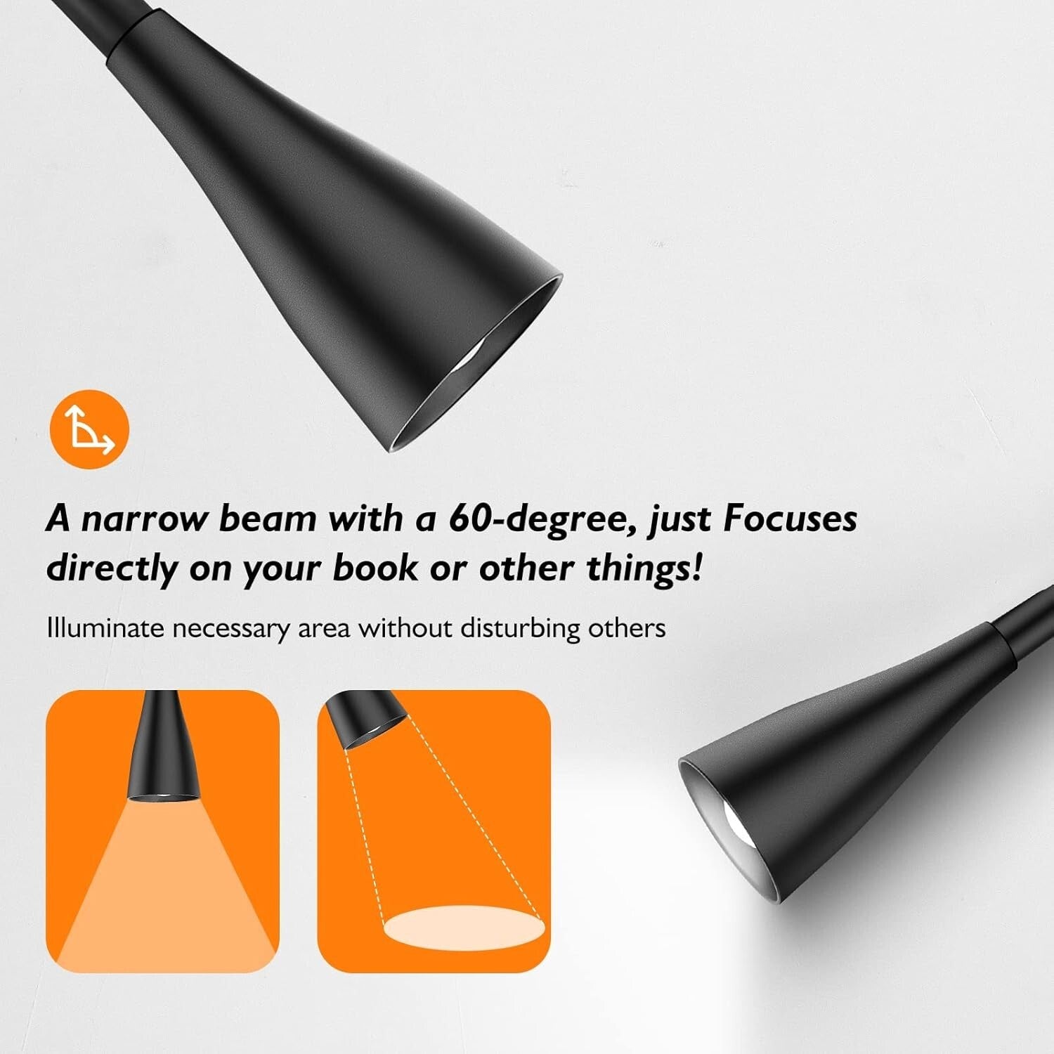 5-Level Dimmable LED Wall Sconce with Flexible Gooseneck & Night Light Feature