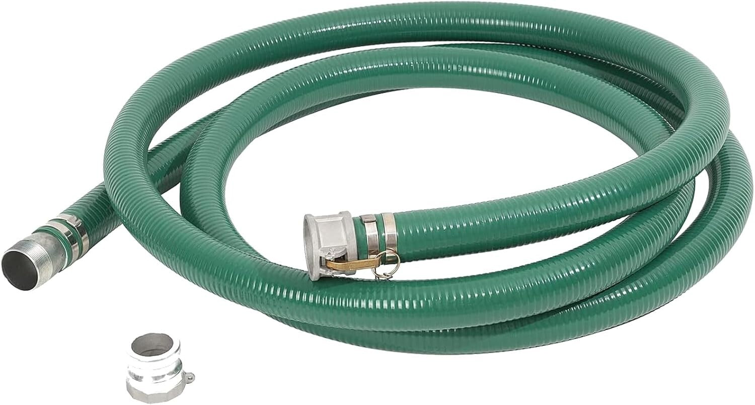 20 ft Heavy Duty PVC Hose - 2" Diameter for Water, Fuel, and Liquid Transfer