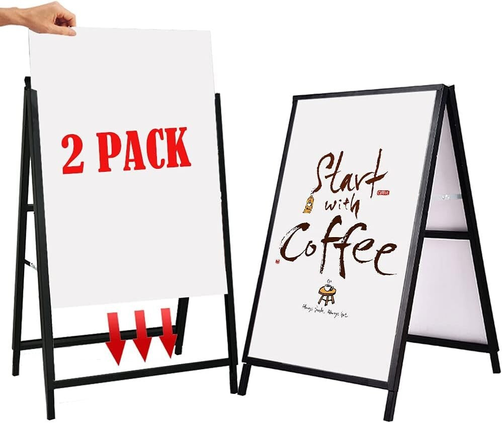 Durable Outdoor A-Frame Sign for 24x36 Posters - Includes Anti-Glare Covers