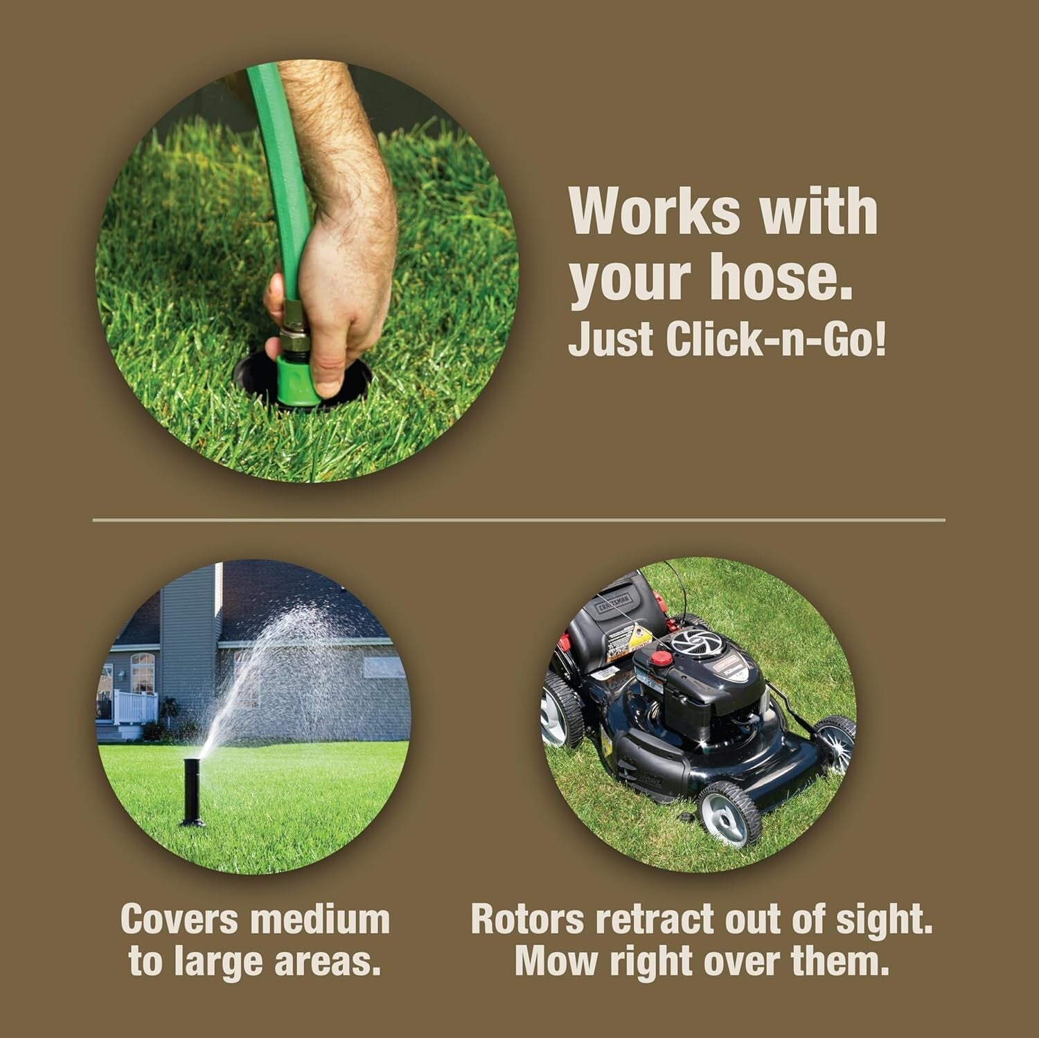 32HE In-Ground Pro Rotor Pop-up Sprinkler System with Click-N-Go Hose Connection