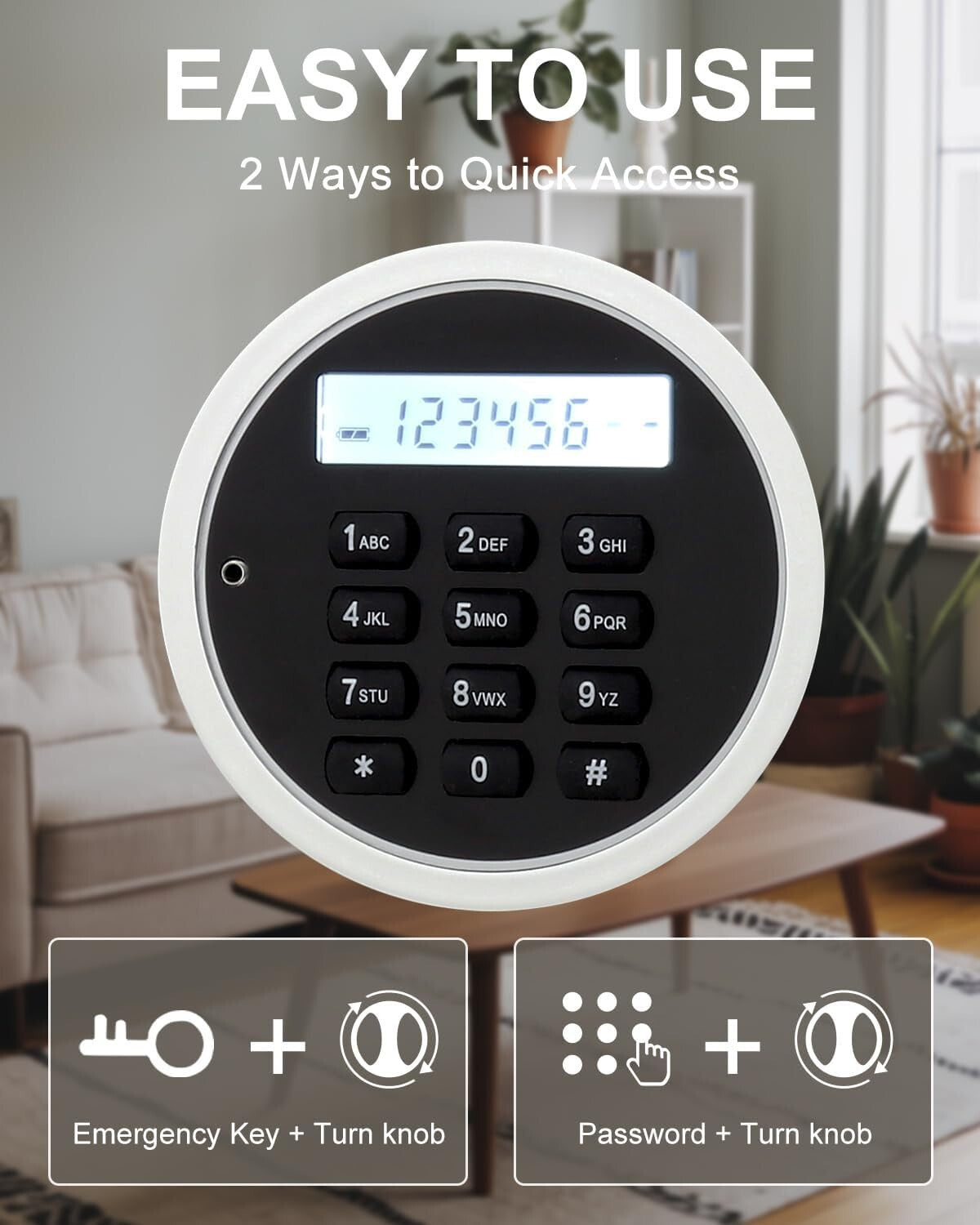 Secure 1.2 Cu Ft Home Safe with Digital Lock, Perfect for Renters & Students
