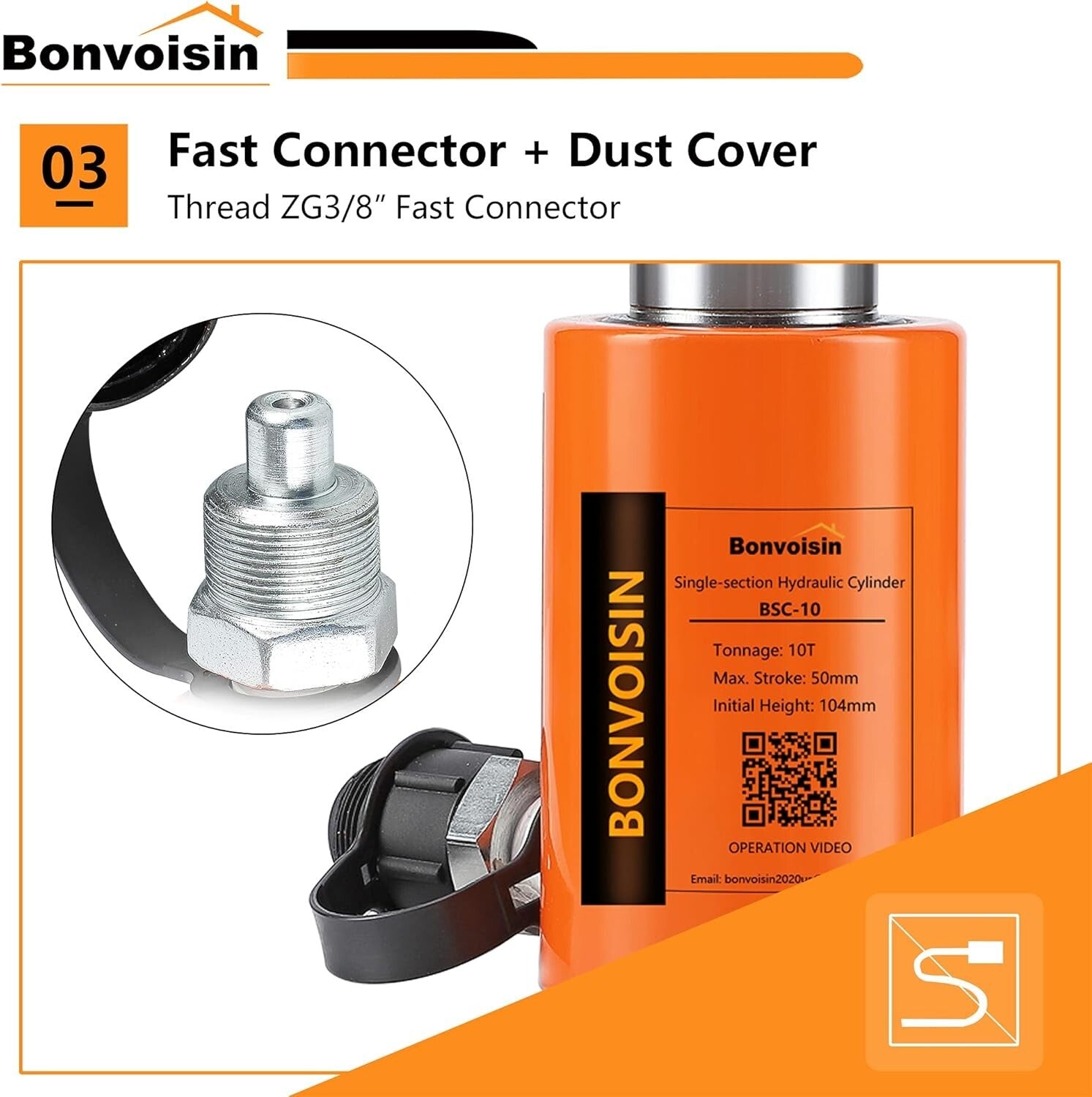 Efficient 20T Porta Power Hydraulic Jack with 2" Stroke for Industrial Use