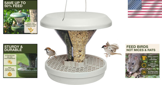 Smart Rat-Proof Bird Feeder with Dual Chambers - No Mess for Outdoor Use