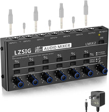Load image into Gallery viewer, Professional 6-Channel Stereo Line Mixer with Dynamic Microphone Control