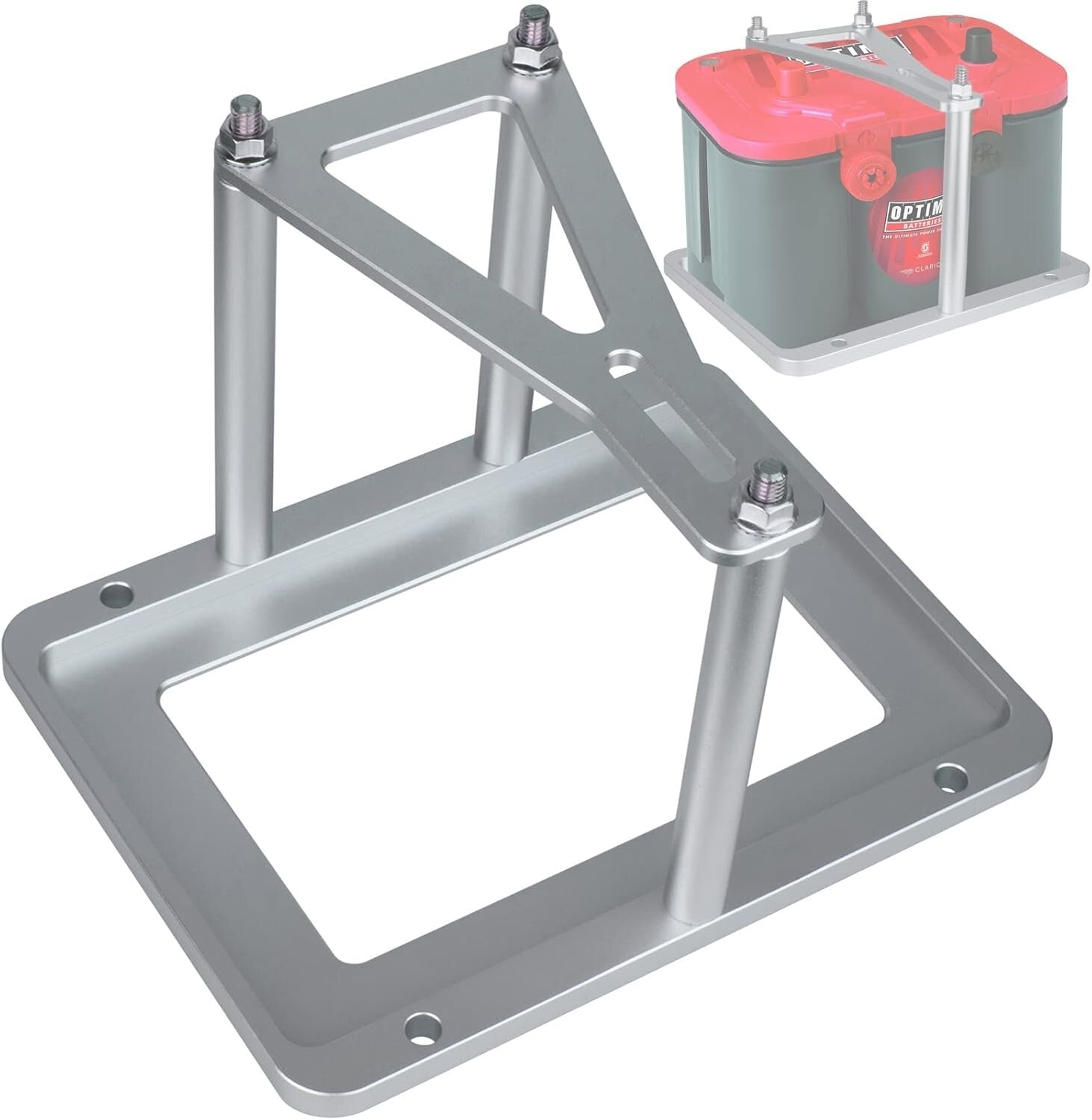 Universal Optima Battery Tray Kit: Heavy-Duty Aluminum Secure Mounting Solution