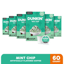 Load image into Gallery viewer, Refreshing Dunkin’ Mint Chip Coffee Pods: 10ct K-Cup Pack of 6 for Home Brewing