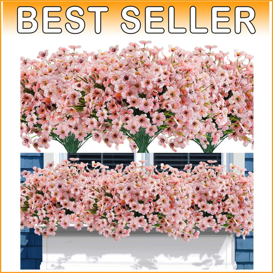 Weather Resistant 72 Bundles Pink Artificial Flowers for Indoor/Outdoor Use