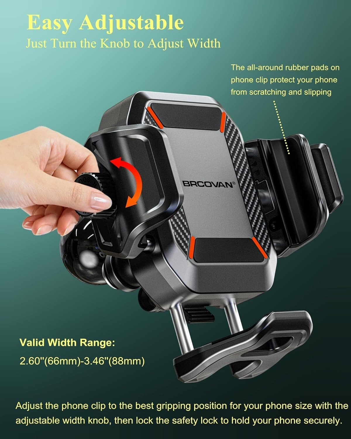 360-Degree Adjustable Phone Holder with Easy Install Base for Safe Navigation