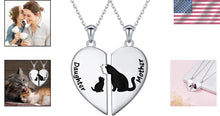 Load image into Gallery viewer, Sterling Silver Necklace for Mother and Daughter - Elegant Heart Jewelry Gift