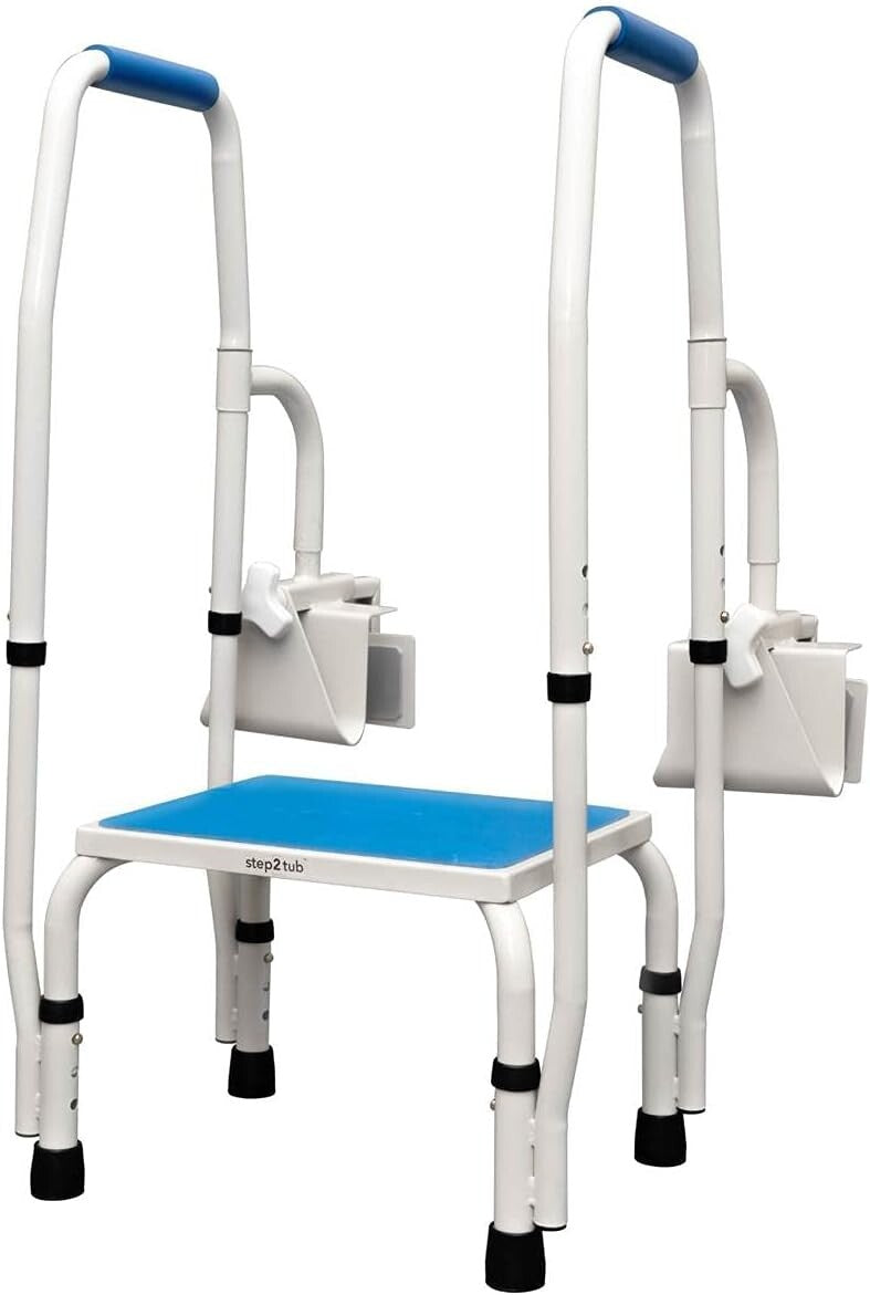 Heavy-Duty Bathtub Step Stool with Handle for Seniors - 300 lbs Weight Capacity