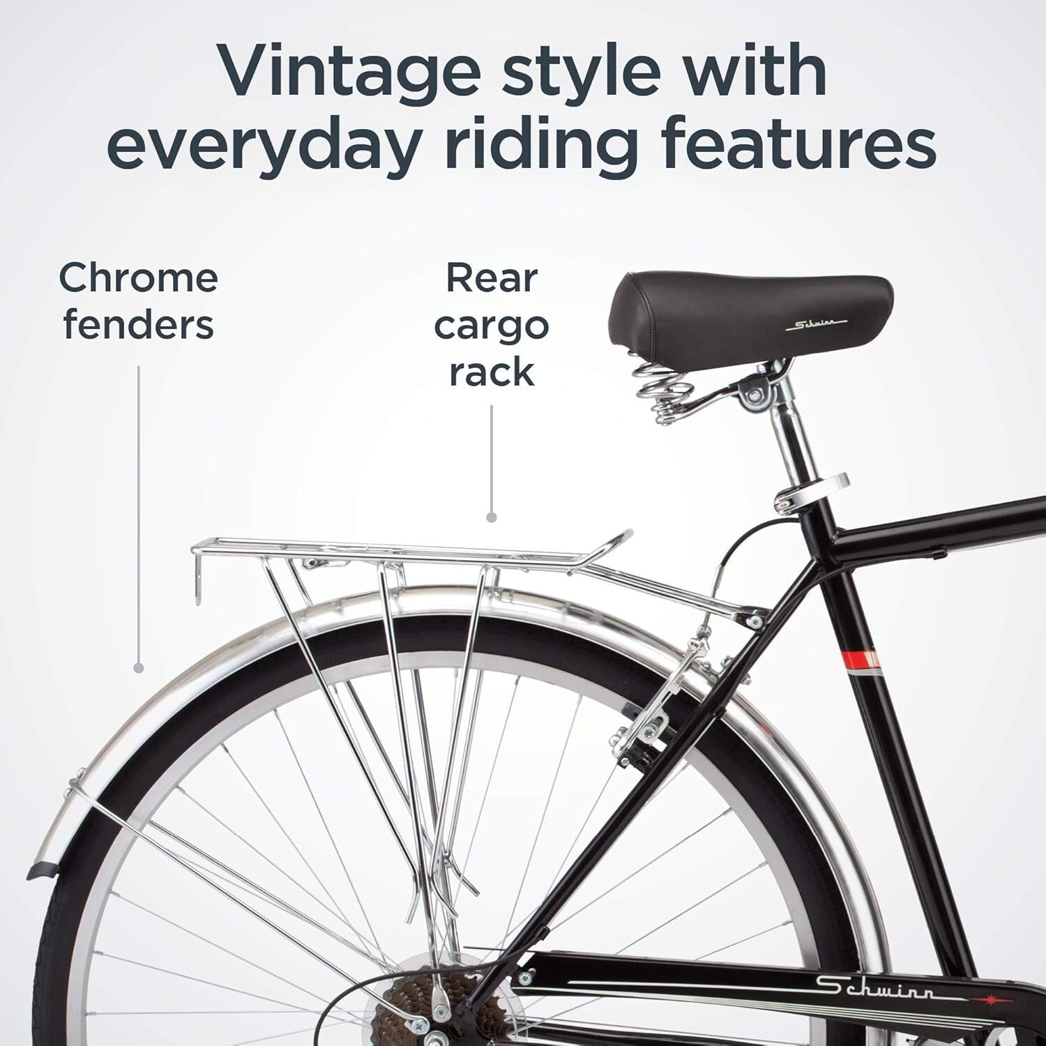 7-Speed Unisex Hybrid Bike with Retro Steel Frame and Cargo Rack for Easy Riding