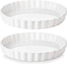 Load image into Gallery viewer, Durable Non-Stick Ceramics 10-Inch Pie Plates with Ruffled Edges, Set of 2