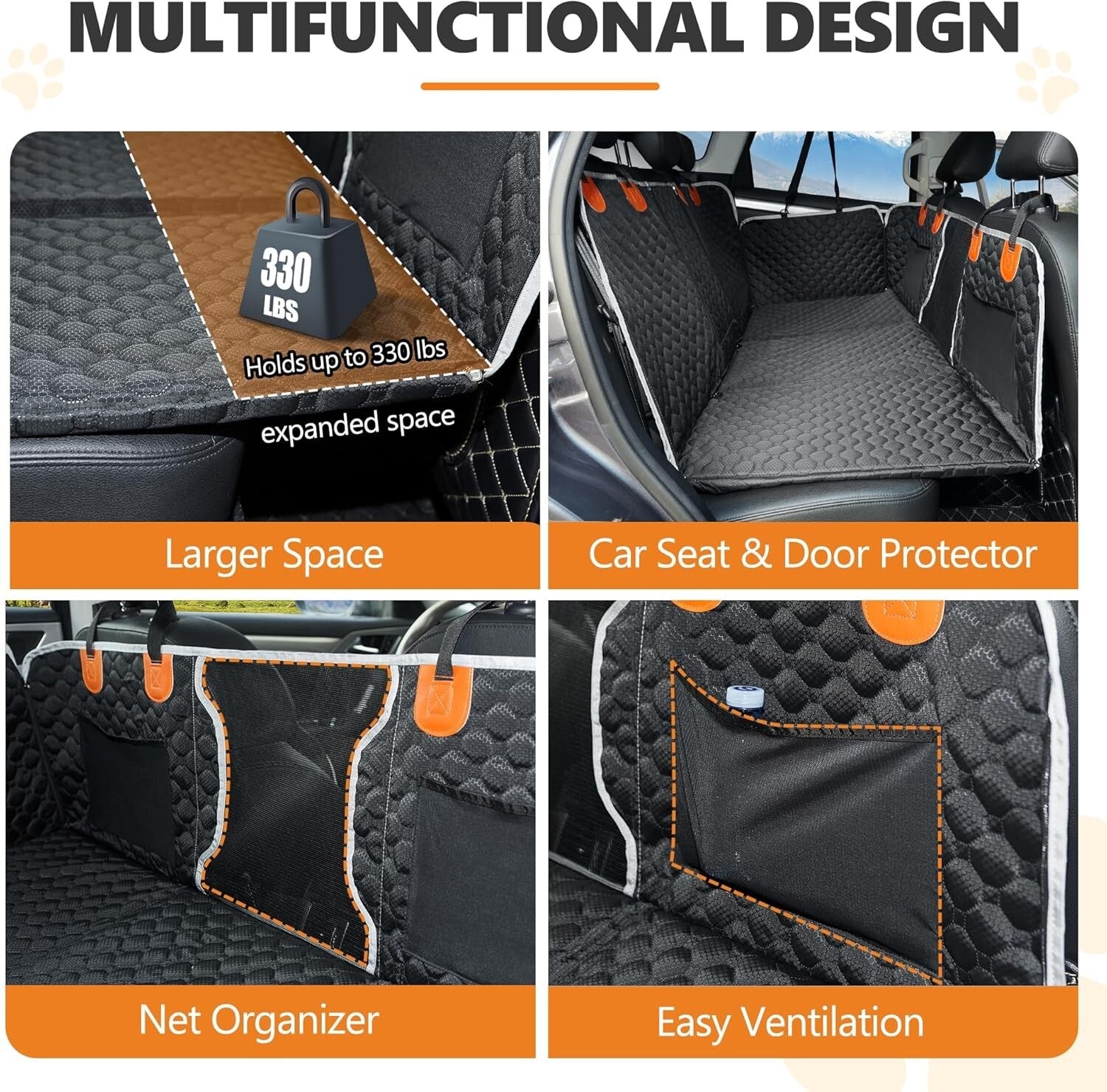 Universal Waterproof Dog Back Seat Cover for Cars & SUVs - Easy Clean & Comfort