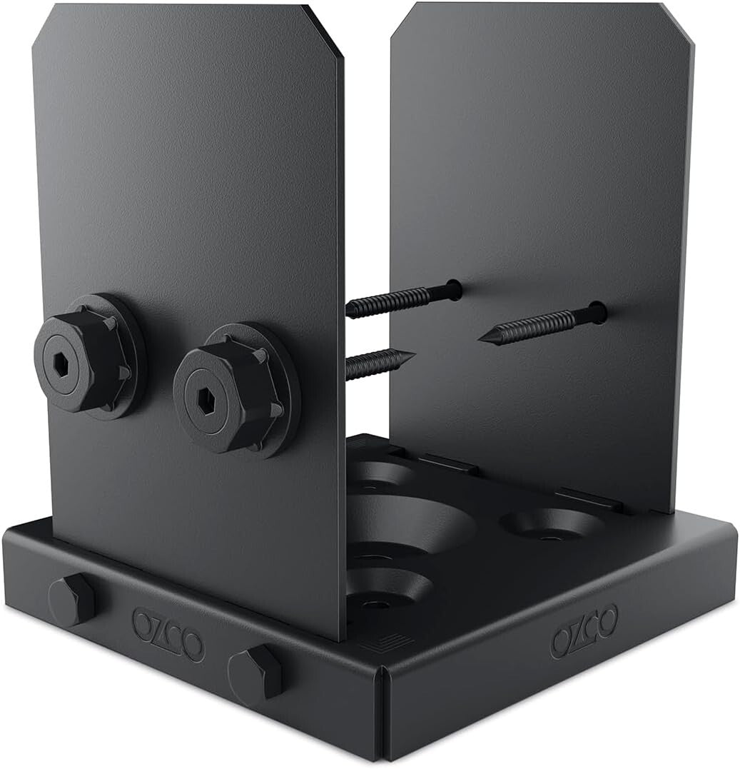 Galvanized Steel 6x6 Post Base with Hardware - Ideal for Pergolas and Decks