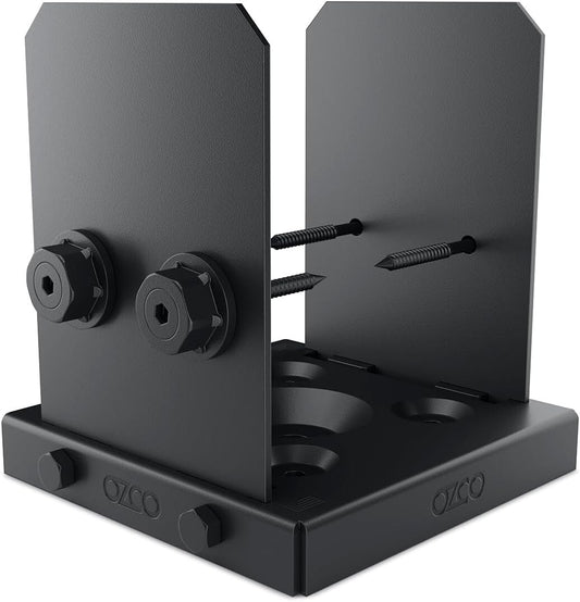 Galvanized Steel 6x6 Post Base with Hardware - Ideal for Pergolas and Decks