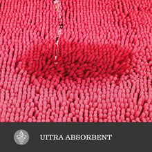 Load image into Gallery viewer, Soft Absorbent Chenille Bath Mat 36 x 60 - Non-Slip Runner in Vibrant Hot Pink