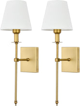 Load image into Gallery viewer, Modern Classic Indoor Wall Sconces Set of 2 - Flared Fabric Shade Design